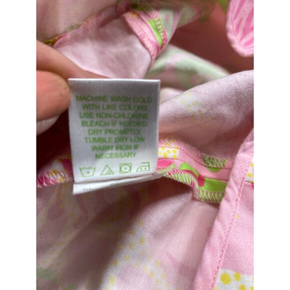 Lilly Pulitzer Resort Bermuda Shorts Pink Green Starfish Size 16 - Picture 7 of 7